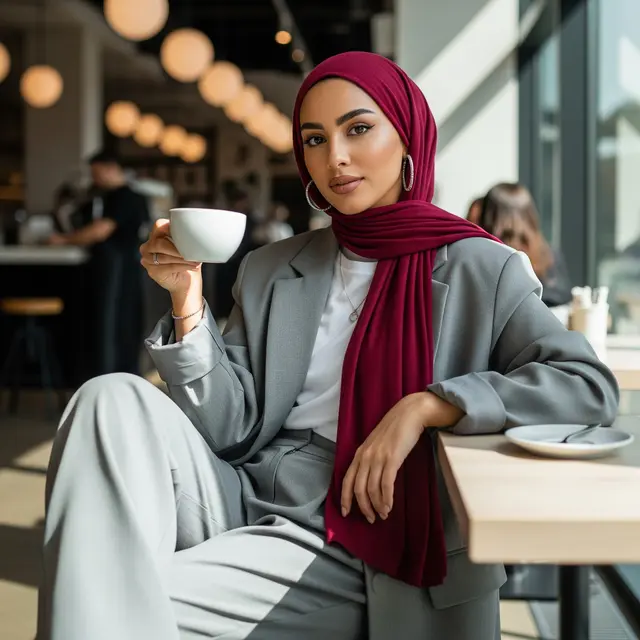 Hijab Warna Burgundy Cocok dengan Baju Warna Apa