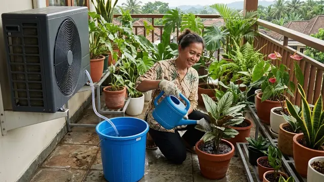 Cara Menyiram Tanaman dengan Air AC