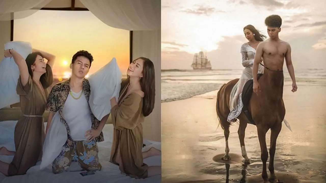 6 Editan Foto Pria Lagi Liburan Bersama Aktris Hits Ini Kocak