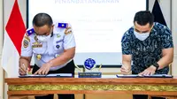 Penandatanganan Konsesi Kantor Kesyahbandaran dan Otoritas Pelabuhan Kelas I Balikpapan dengan PT Lestari Samudra Sakti Tentang Penyediaan dan/atau Pelayanan Jasa Kepelabuhanan Di Terminal Lestari Samudra Sakti di Pelabuhan Balikpapan