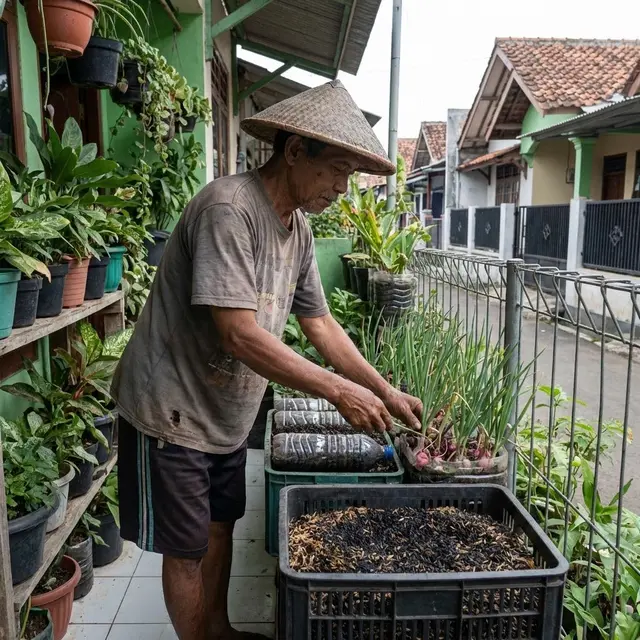 Menanam bawang merah dengan cocopeat kombinasi arang sekam (Gemini AI)