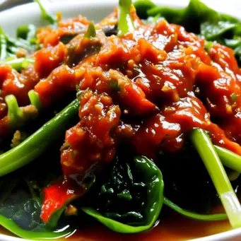 Ilustrasi rujak kangkung/copyright generated AI