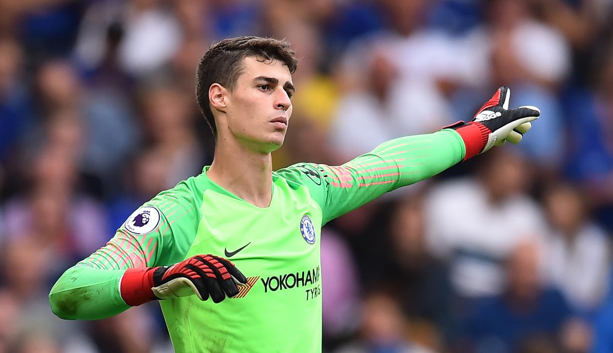 Kiper timnas Spanyol tersebut diikat Chelsea hingga tahun 2025 mendatang. Namun hingga saat ini Arrizabalaga masih belum mencapai penampilan puncaknya. (AFP/Glyn Kirk)