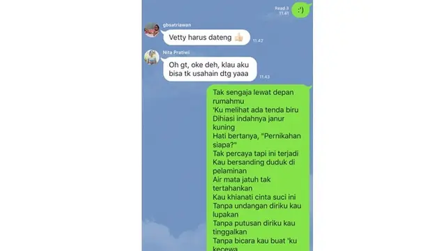 6 Chat Beri Ucapan Selamat Nikah ke Mantan Ini Bikin Baper