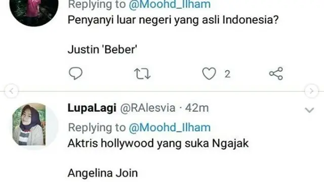 tebak-tebakan penyanyi (foto: Twitter)