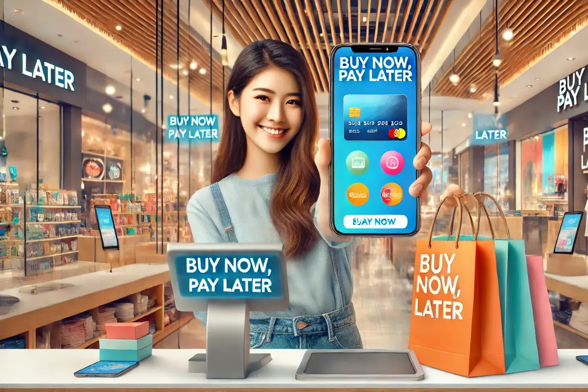 Ilustrasi layanan Buy Now Pay Later (BNPL). (Foto by AI)