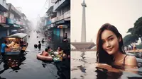 Ilustrasi AI kalau Jakarta tenggelam di tahun 2030 (Sumber: Twitter/kegblgnunfaedh/Instagram/deadbyusagi)