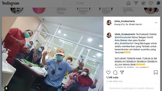 Unggahan Inna Kamarie istri Beben Jazz. (Foto: Instagram @idola_innakamarie)