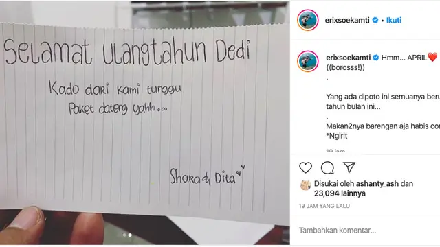 Unggahan Erix Soekamti