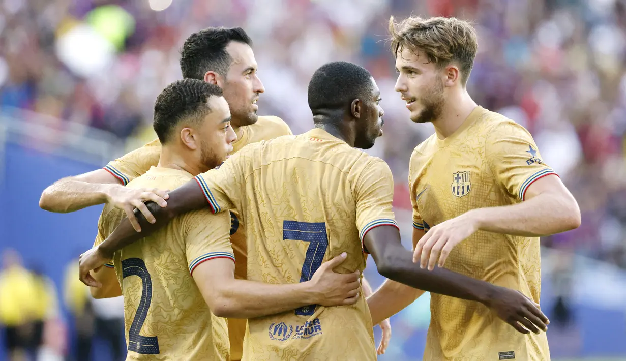 Barcelona dan Juventus harus puas bermain imbang pada laga pramusim bertajuk Soccer Championship Tour, Rabu, (27/7/2022). (Ron Jenkins/Getty Images/AFP)