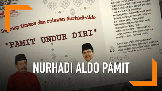 Capres dunia maya, Nurhadi-Aldo, umumkan pamit undur diri dan memutuskan untuk berhenti mengelola semua platform akun mereka.