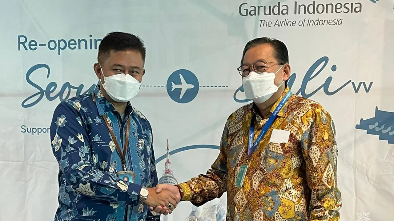 Gandi Sulistiyanto, Duta Besar Republik Indonesia untuk Republik Korea saat meresmikan pembukaan kembali rute Seoul – Bali (4 Desember 2022). (Dokumentasi KBRI Seoul)