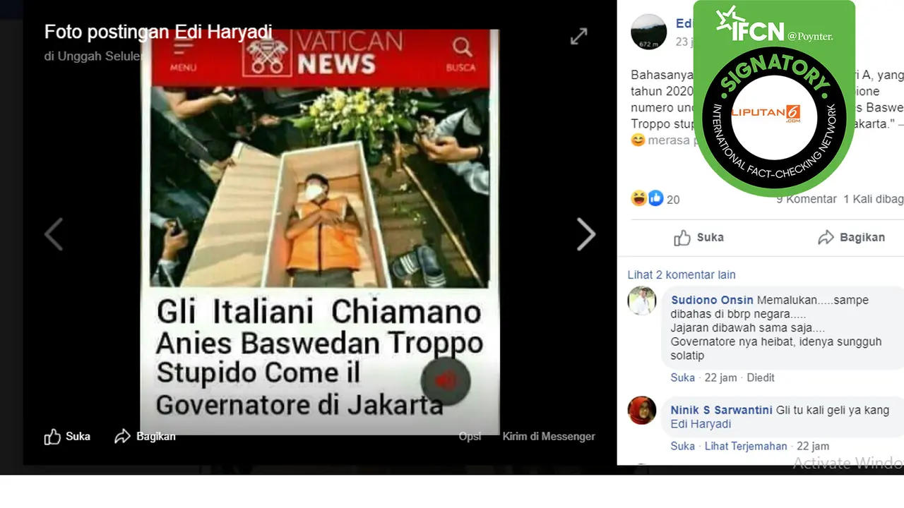 Hoaks vatikan news