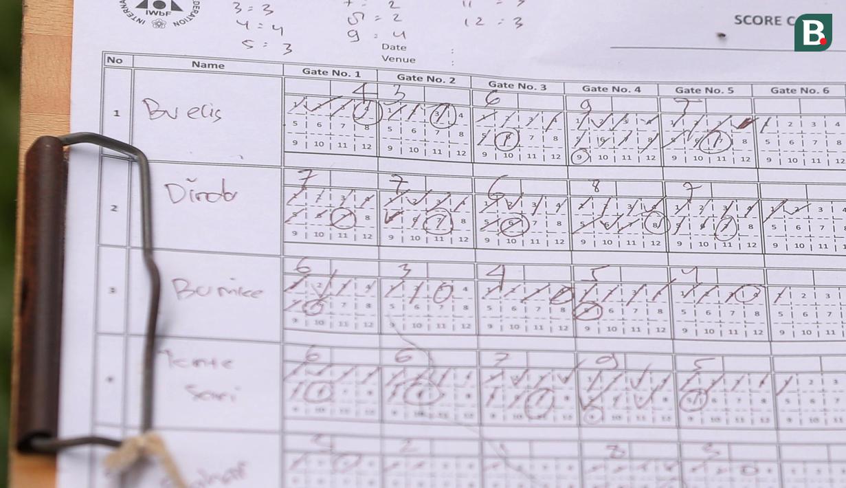 Ini adalah catatan skor para pemain woodball. (Bola.com/M Iqbal Ichsan)