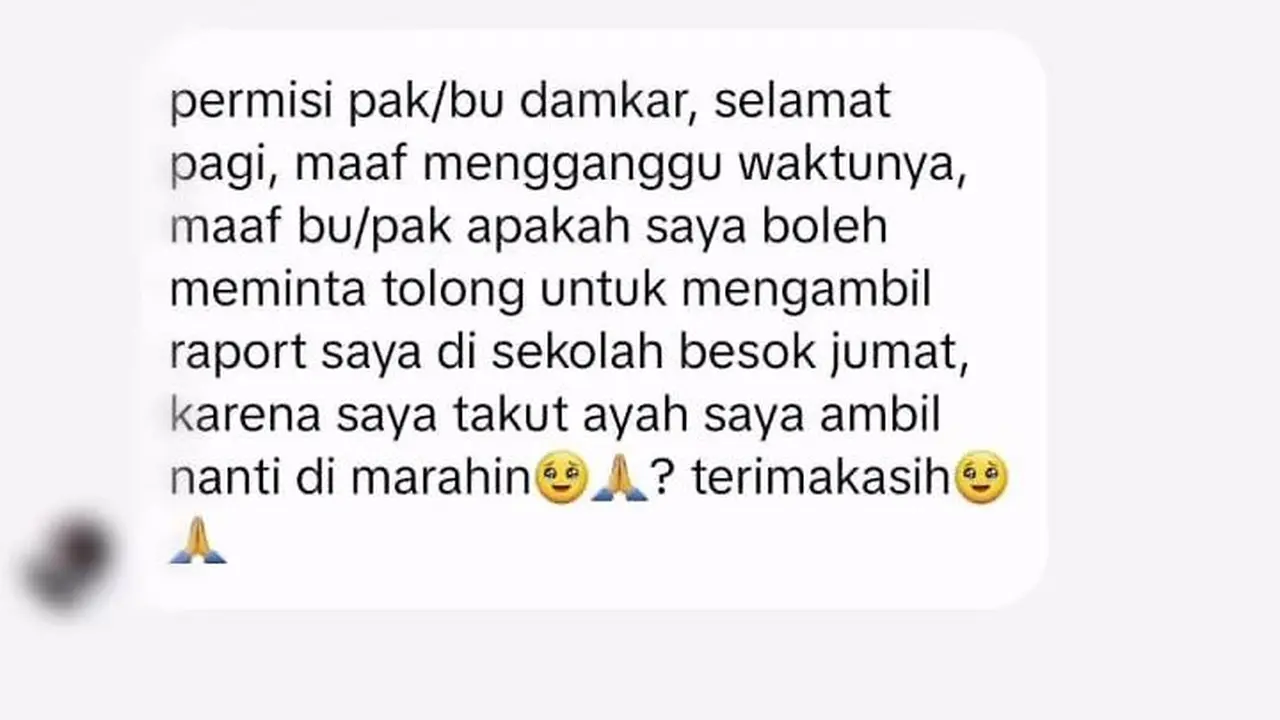 Takut Dimarahi Sang Ayah, Anak Sekolah Ini Hubungi Damkar untuk Ambil Rapornya di Sekolah