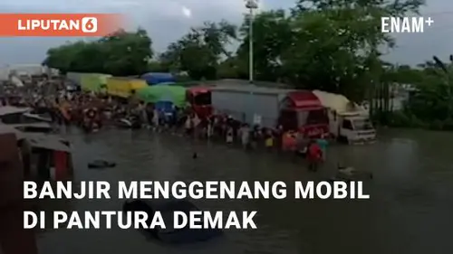 VIDEO: Viral Banjir Menggenang Mobil di Pantura Demak, Warga Bantu Evakuasi
