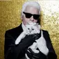 Karl Lagerfeld dan kucing kesayangannya, Choupette. (dok.Instagram @choupettesdiary/https://www.instagram.com/p/BOu0utqAgh1/Henry)
