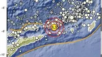 Gempa magnitudo 5,3 menggetarkan wilayah Kabupaten Maluku Barat Daya, Maluku pada Senin (8/4/2024) pagi. (Foto: BMKG)