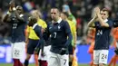 Franck Ribery memilih pensiun dari Timnas Prancis seusai Piala Dunia 2014 dalam usia 31 tahun. Frustasi karena cedera yang terus mendera membuat pemain yang sudah bermain 81 kali untuk Timnas Prancis ini memilih pensiun dini. (AFP/Franck Fife)