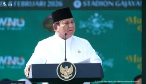 Prabowo Hadir di Penutupan Musyawarah Nasional NU, Disambut Rais Aam PBNU