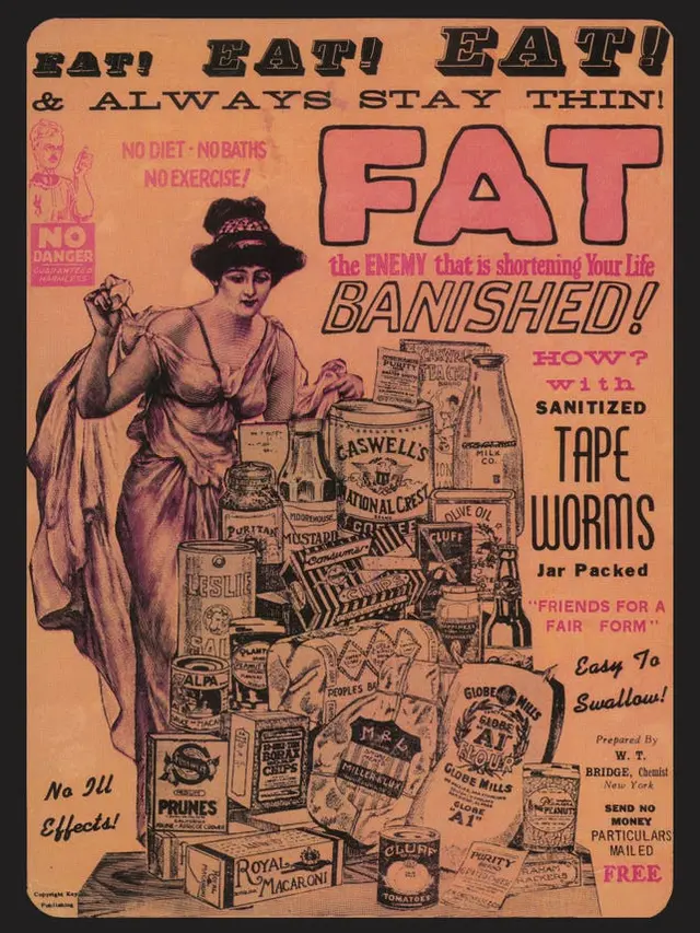 Iklan untuk cacing pita yang menjanjikan penurunan berat badan. (FDA / Flickr)