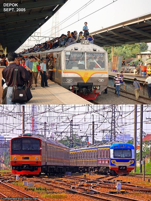 KRL dulu vs sekarang (foto: Trie Haryanto/brilio)