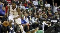 John Wall saat melawan Boston Celtic pada laga Semifinal NBA, Kamis (4/5/2017) (AP Photo/Andrew Harnik)