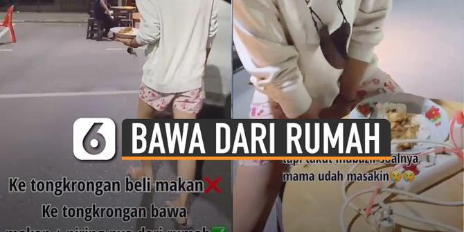 VIDEO: Pemuda Pede Bawa Sepiring Makanan dari Rumah ke Tongkrongan