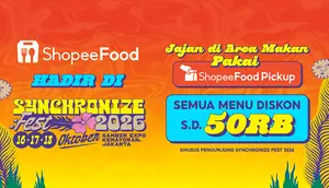 ShopeeFood Pickup Hadir di Synchronize Fest 2026, Ini Cara Pesan Makanan Tanpa Antre