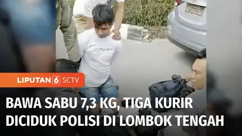 VIDEO: Polisi Tangkap Tiga Kurir Bawa 7,3 Kg Sabu di Jalan Bypass Lombok Tengah