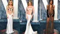 Model Alessandra Ambrosio nyaris telanjang mengenakan naked dress Dundas di Vanity Fair Oscar Party. [Foto: IG/alessandraambrosio].
