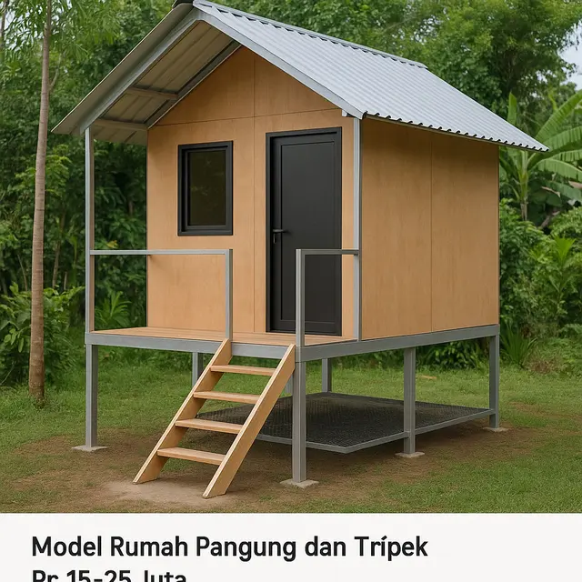 Model Rumah Semi Permanen dari Baja Ringan dan Triplek Budjet Rp 15-25 Juta