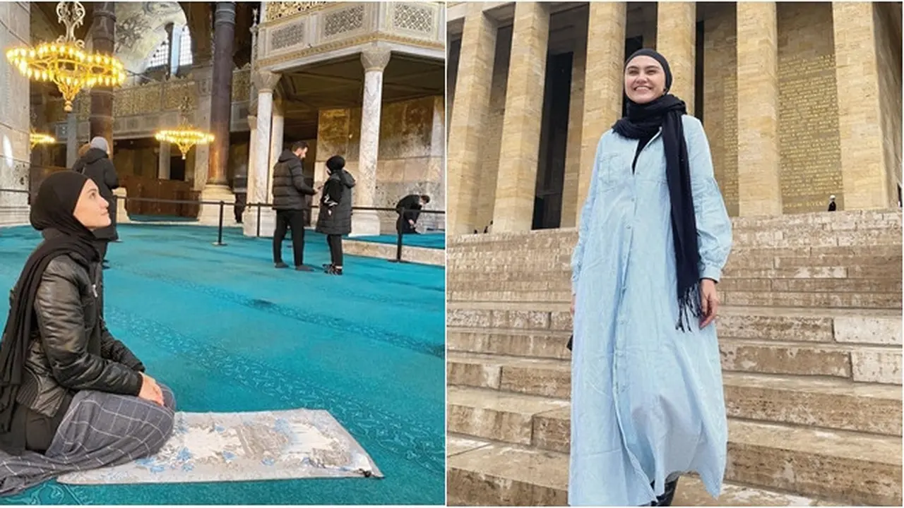 Kunjungi Masjid Hagia Sophia, Ini 6 Potret Zee Zee Shahab saat Liburan di Turki