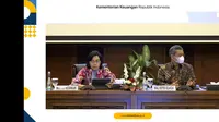 Menteri Keuangan (Menkeu) Sri Mulyani Indrawati dalam konferensi Pers APBN KiTa Mei, Senin (23/5/2022).