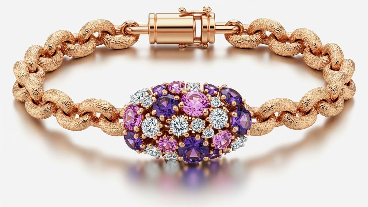 8 Gelang Emas Kombinasi Batu Permata dan Rantai Pasir Anti-Mainstream, Tampilannya Modis