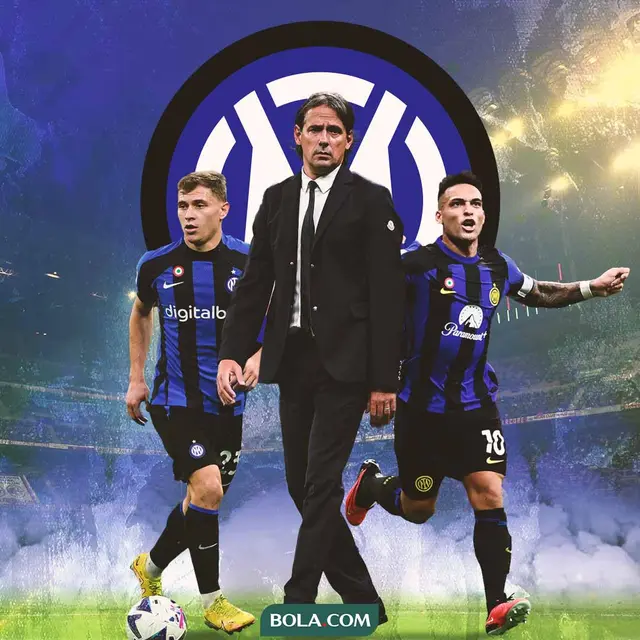 Inter Milan - Simone Inzaghi Diapit Lautaro Martinez dan Nicolo Barella