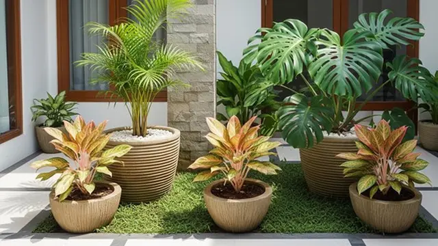 Desain Halaman Rumah yang Tetap Rapi Meski Jarang Dibersihkan (AI Generated)