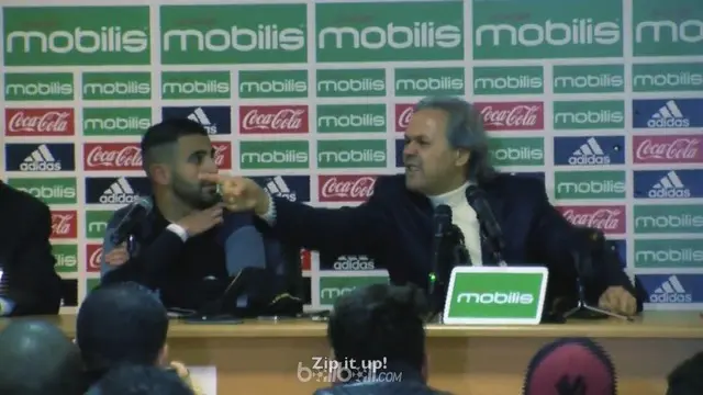 VIDEO: Riyad Mahrez Hanya Terdiam saat Pelatih Aljazair Amuk Jurnalis