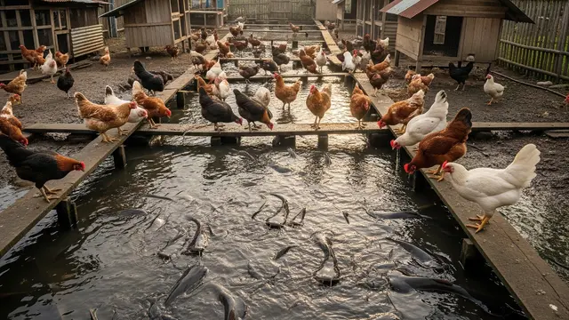 Ikan Diternak Bersama Ayam