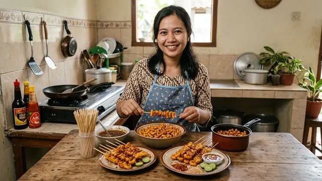 Resep Sate Makaroni Krispi Pedas/AI Generated