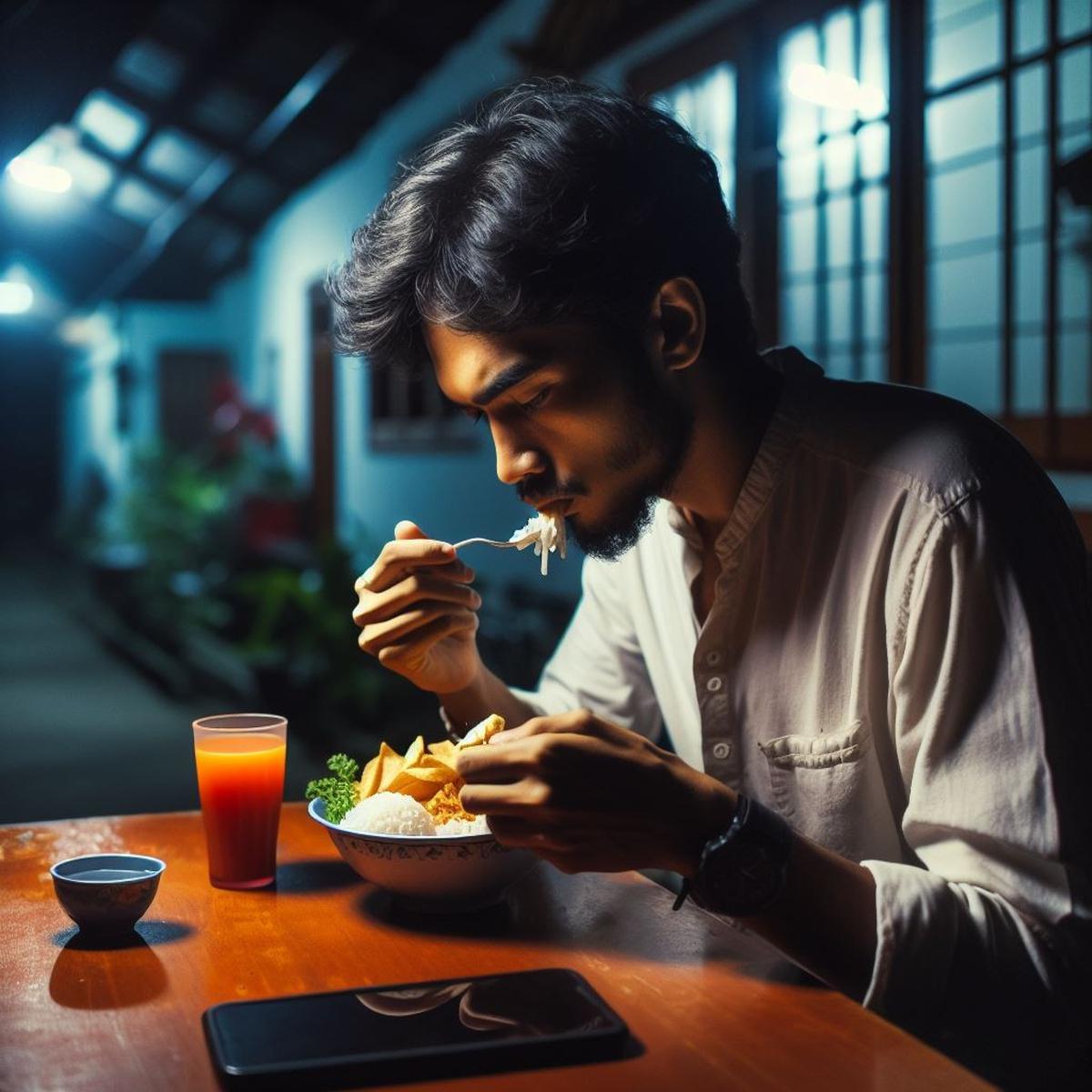 Ilustrasi Makan Terburu-buru