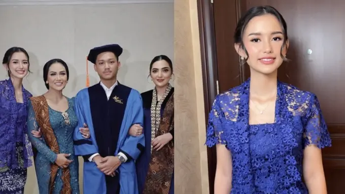 Sarah Menzel saat Wisuda Calon Suaminya Azriel Hermansyah