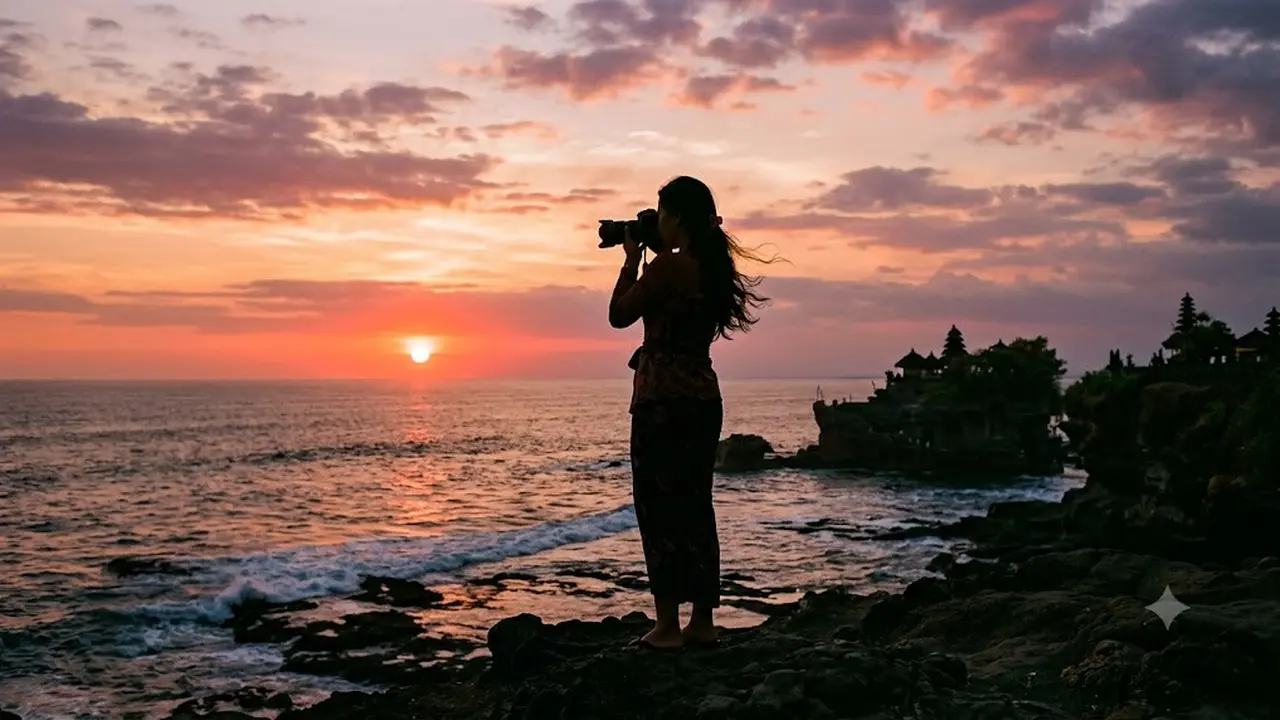 cara foto siluet saat sunset