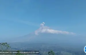 5 Kali Erupsi Beruntun, Semeru Lontarkan Abu hingga 700 Meter