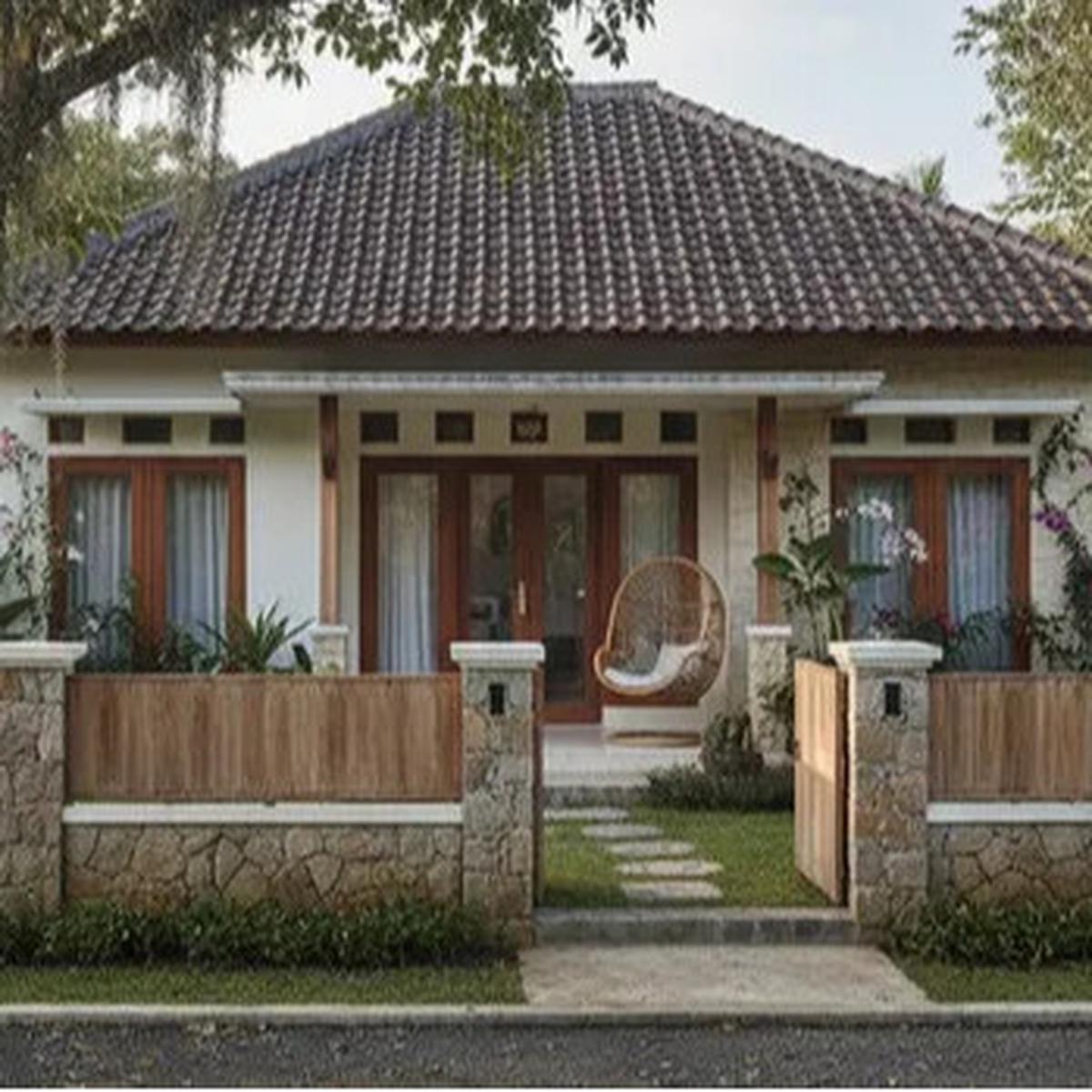 9 Model Rumah Sederhana Tapi Mewah dengan Pagar Kayu 2025 yang Cocok untuk Tinggal di Desa