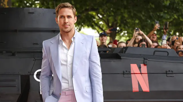 Ryan Gosling dalam premier The Gray Man di London, Selasa (19/7/2022). (Foto: Vianney Le Caer/Invision/AP)