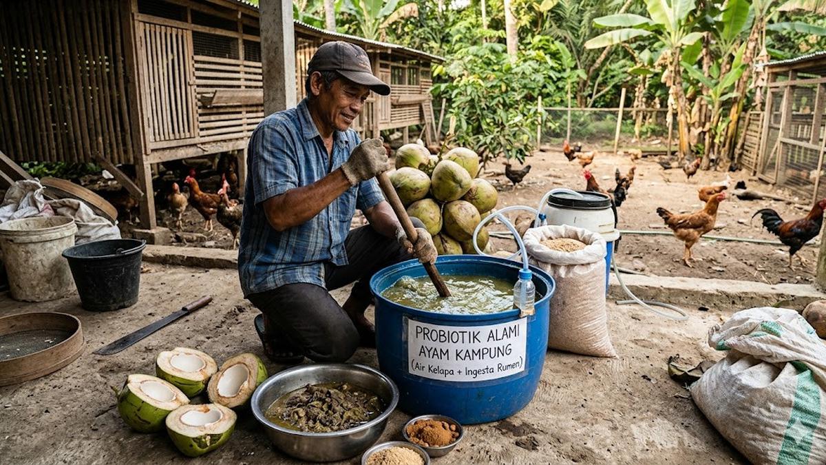 Cara Membuat Probiotik Ayam Kampung Alami dari Bahan Sederhana dan Mudah Didapat