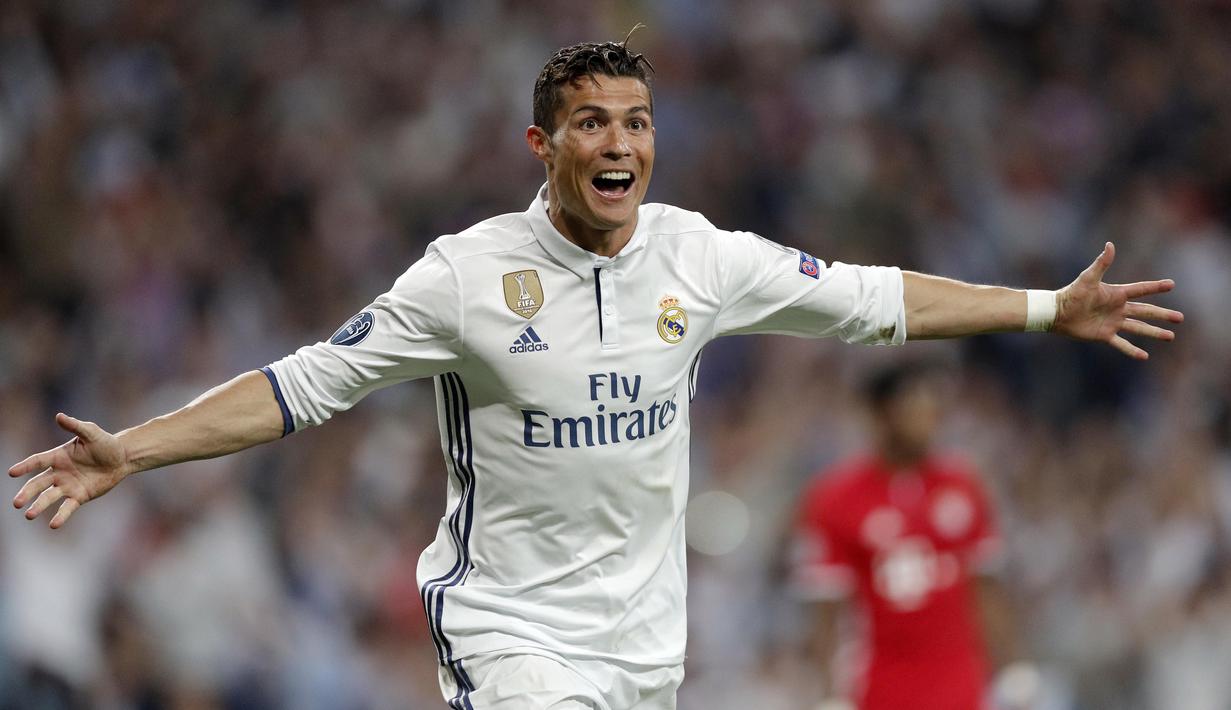 Cristiano Ronaldo tentunya patut menjadi perhatian para pemain Atletico Madrid pada semifinal nanti mengingat penampilan gemilangnya saat babak perempatfinal Liga Champions dengan lima gol ke gawang Bayern. (AP/Daniel Ochoa de Olza)