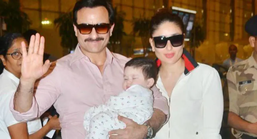 Saif Ali Khan, Kareena Kapoor dan bayi Taimur. (Indiatoday.in)