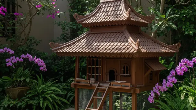 Desain Halaman Rumah Ada Kandang Burung Dara (AI)